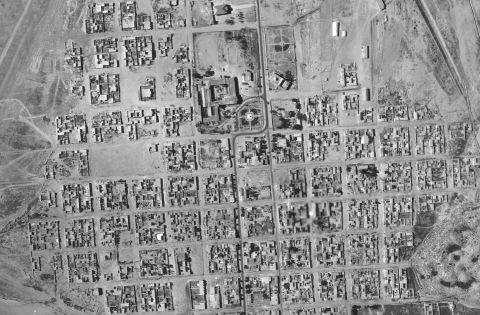 צילום אוויר של באר שבע, שנת 1949 לערך. ארכיון טוביהו, אוניברסיטת בן-גוריון בנגב